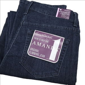 Gloria Vanderbilt Amanda Slimming Classic Rise Dark Wash Denim Jeans Sz 4P NWT